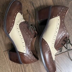 Miz Mooz Brown & Cream Shoes